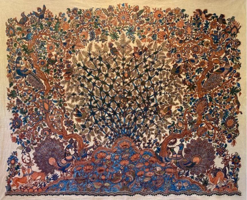 Traditional Kalamkari Tree of Life wall hanging